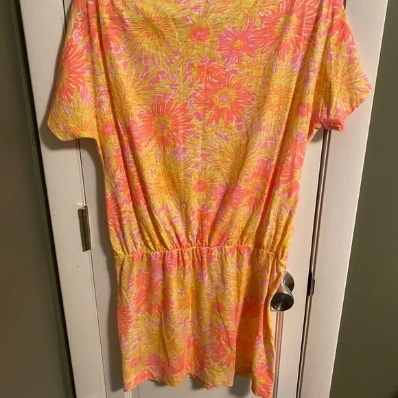 Lilly Pulitzer cover up casual dress. Orange yellow. Great condition. CUTE! - Picture 2 of 3